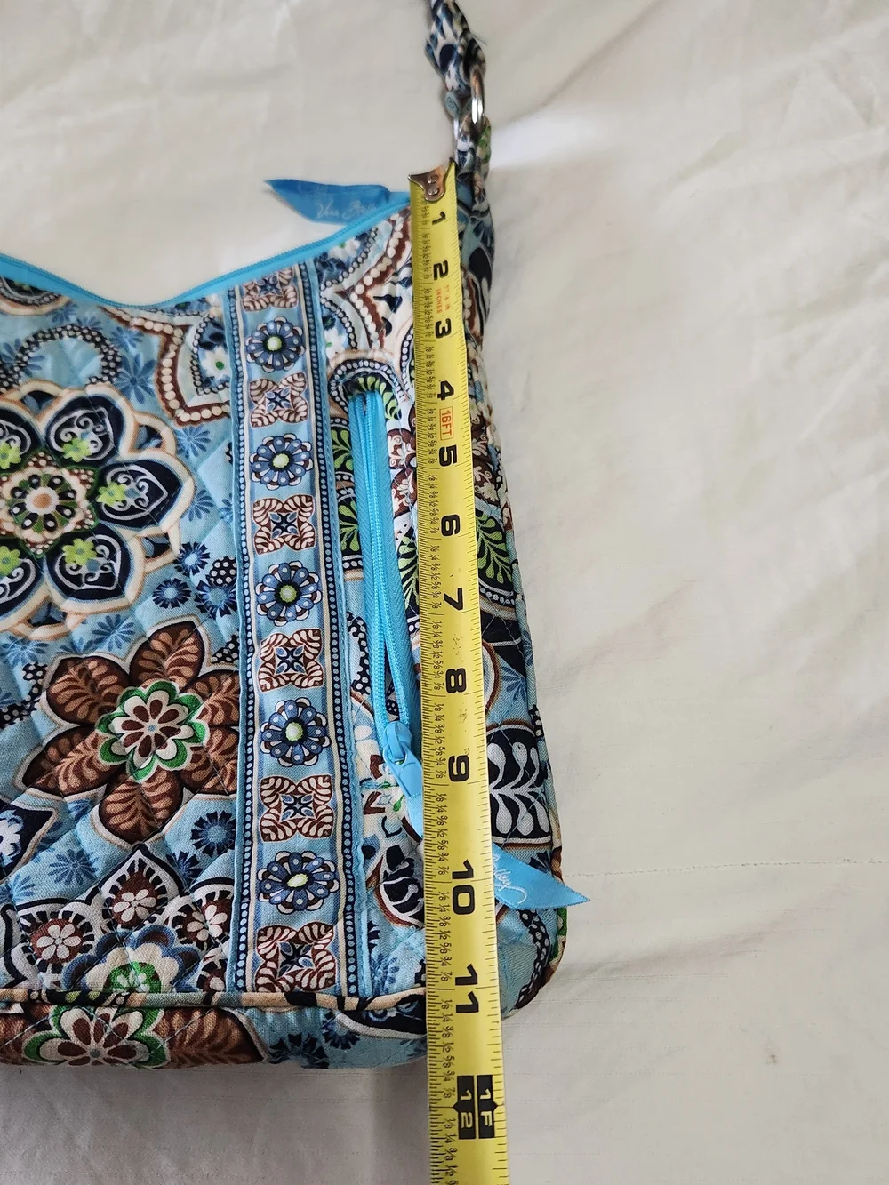 Vera Bradley Light Blue Floral Quilted Shoulder Bag